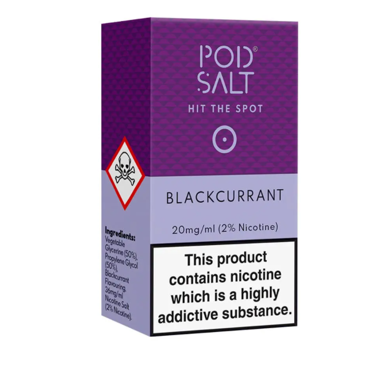pod salt, pod salt blackcurrant, blackcurrant, 10ml, 20mg, 11mg, eliquid