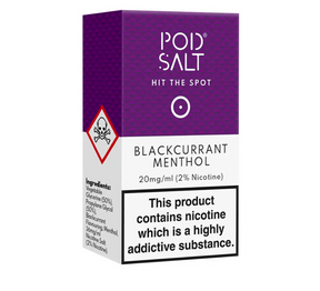 pod salt, blackcurrant, blackcurrant menthol, 20mg, 11mg, 10ml, e-liquid
